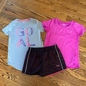 Bundle of activewear 2 t-shirts and 1 shorts